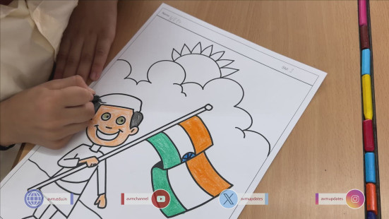 71 - Std 1 to 6 Enjoying Art Workshop on 78th Independence Day