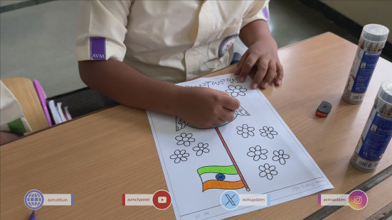 72 - Std 1 to 6 Enjoying Art Workshop on 78th Independence Day